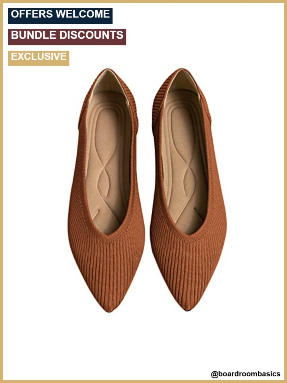 Pointed Toe Knit Ballet Flats Slip On Comfort Dressy Shoes